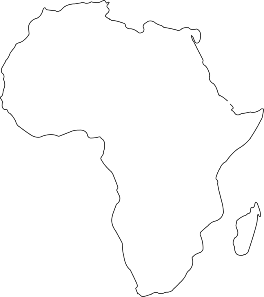 Africa map transparent with heart